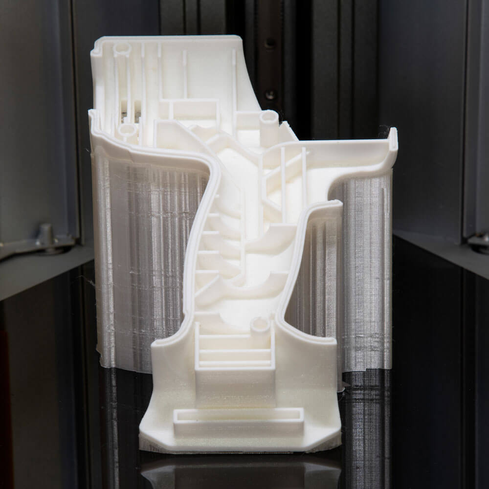 Dual Material 3D Printers Dual material scaffolding enables unique structure